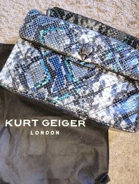 Kurt Geiger London Blue Snakeskin Kensington